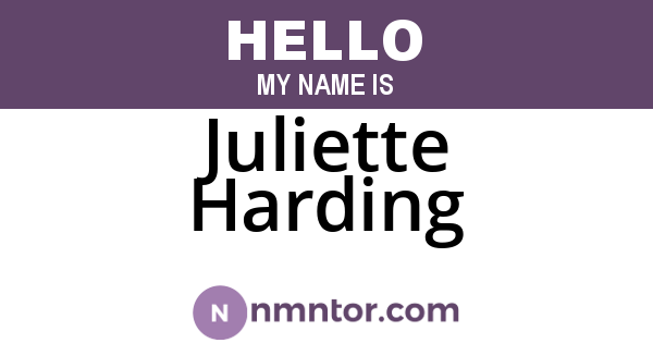 Juliette Harding