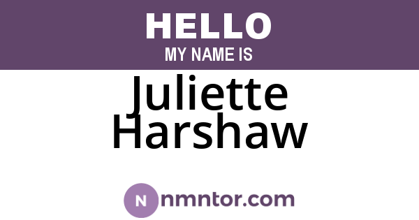 Juliette Harshaw