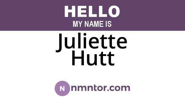 Juliette Hutt