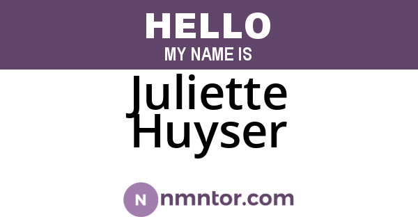Juliette Huyser