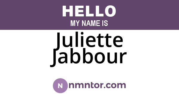 Juliette Jabbour