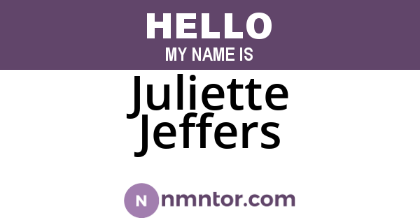 Juliette Jeffers