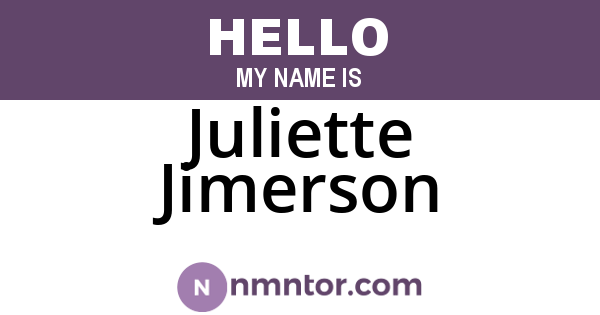 Juliette Jimerson
