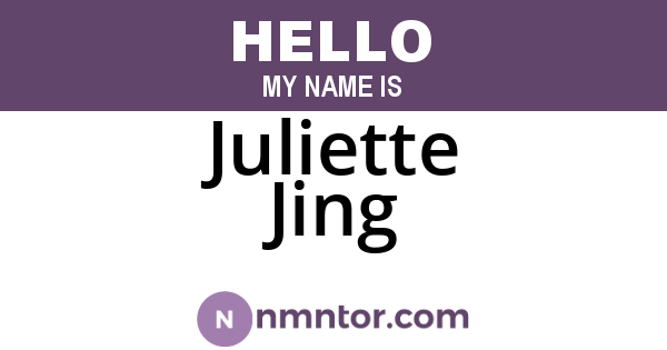 Juliette Jing
