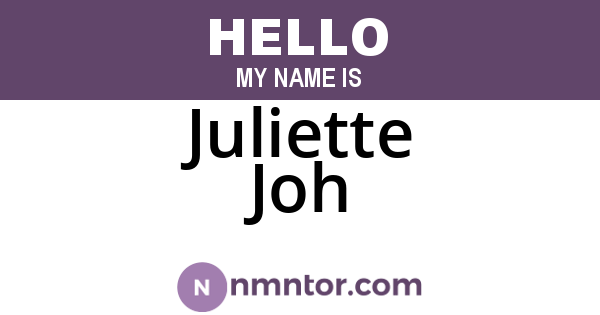 Juliette Joh