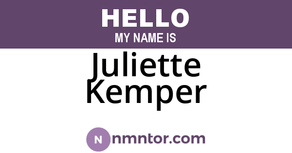 Juliette Kemper