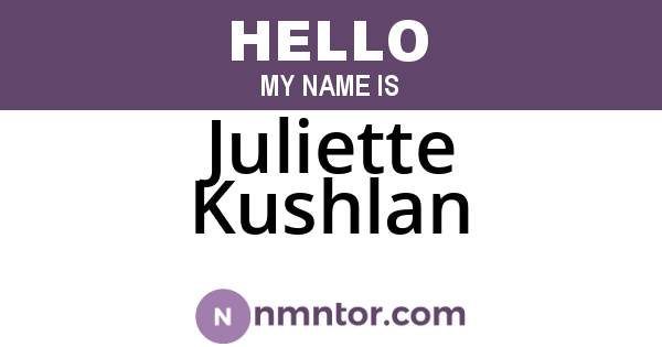 Juliette Kushlan