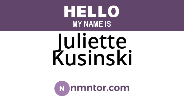 Juliette Kusinski