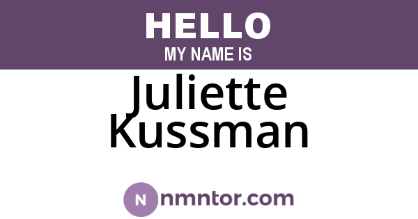 Juliette Kussman