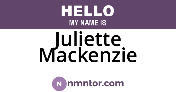 Juliette Mackenzie