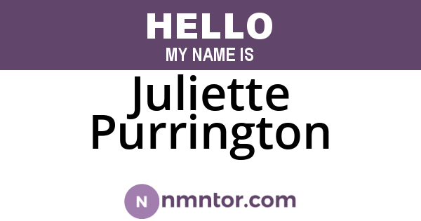 Juliette Purrington