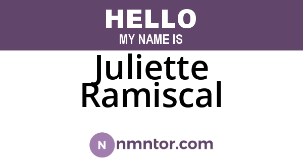 Juliette Ramiscal