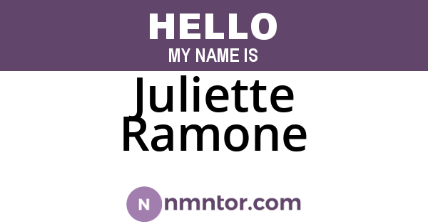 Juliette Ramone