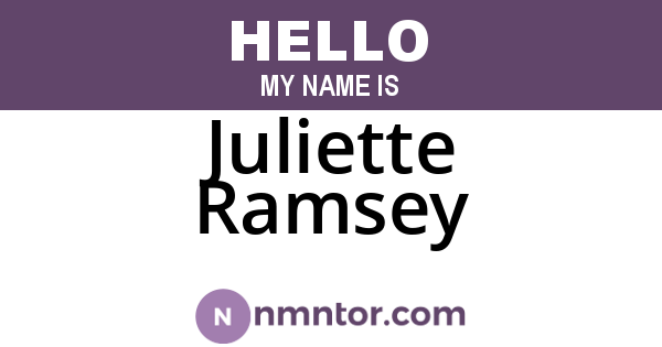 Juliette Ramsey