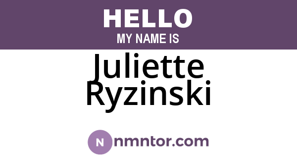 Juliette Ryzinski
