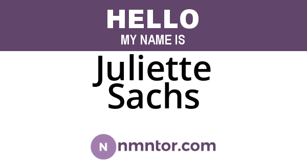 Juliette Sachs