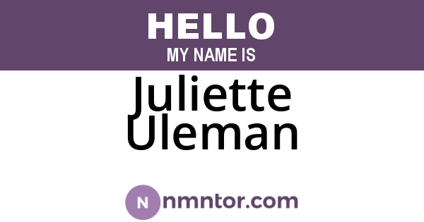 Juliette Uleman