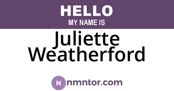 Juliette Weatherford