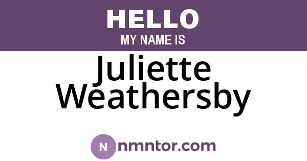 Juliette Weathersby
