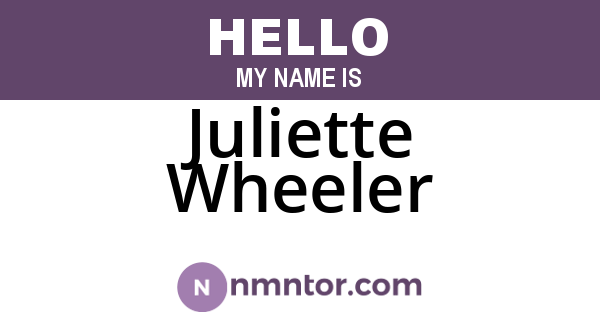 Juliette Wheeler