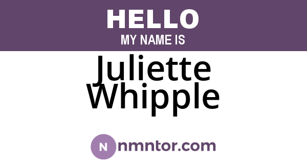 Juliette Whipple