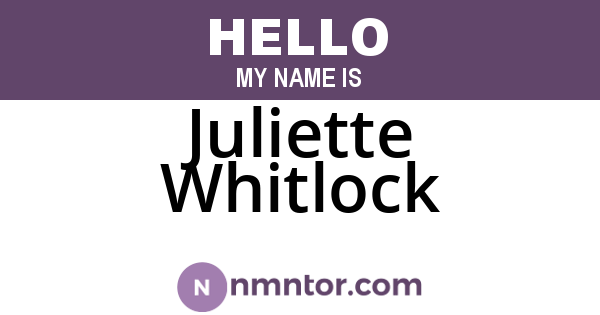 Juliette Whitlock