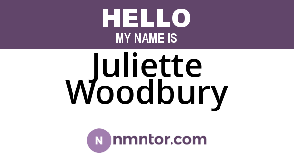 Juliette Woodbury