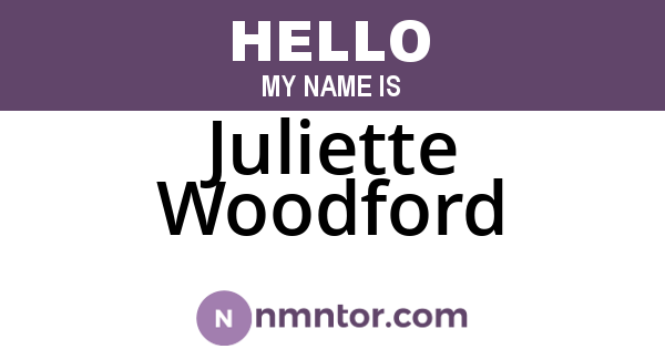 Juliette Woodford