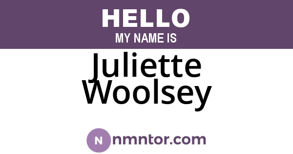 Juliette Woolsey