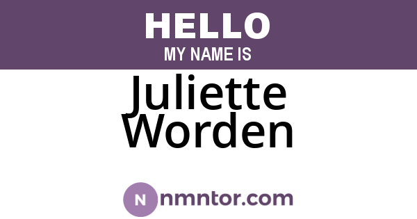 Juliette Worden