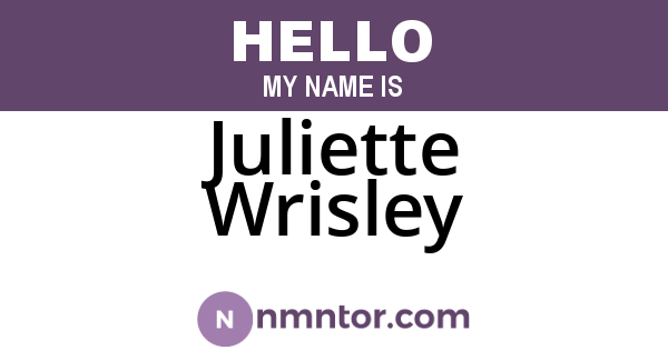 Juliette Wrisley