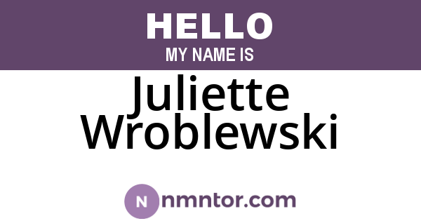 Juliette Wroblewski