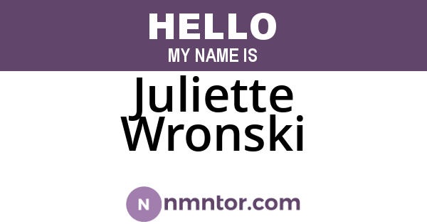 Juliette Wronski