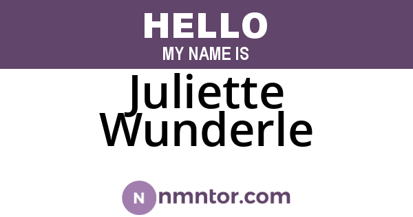 Juliette Wunderle