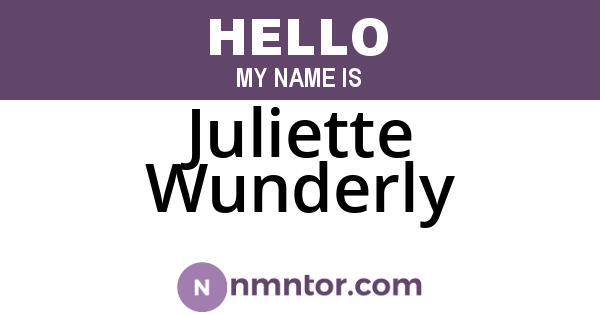 Juliette Wunderly