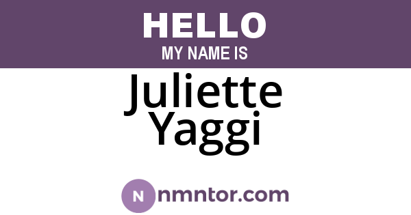 Juliette Yaggi