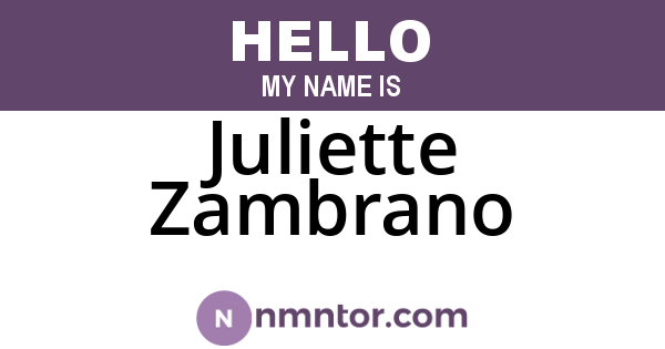 Juliette Zambrano