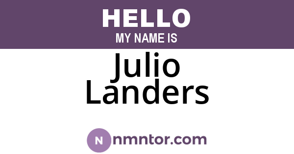 Julio Landers