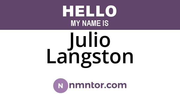 Julio Langston
