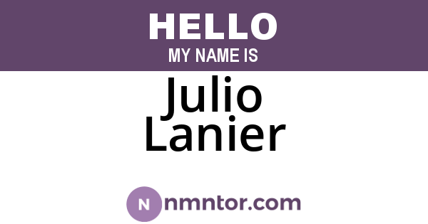 Julio Lanier
