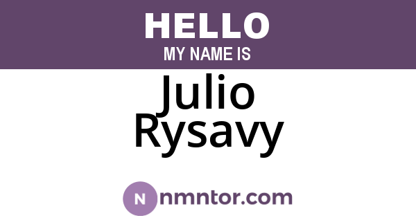 Julio Rysavy
