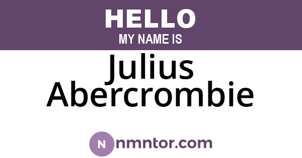 Julius Abercrombie