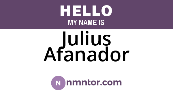 Julius Afanador