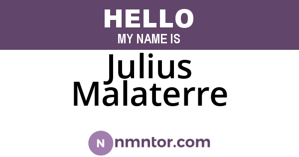 Julius Malaterre