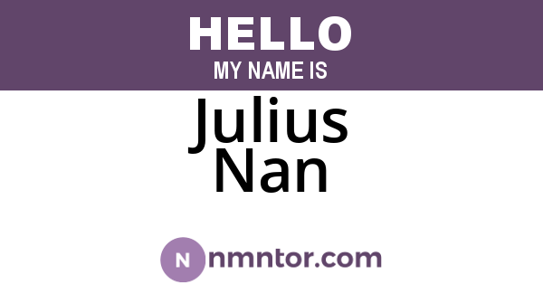 Julius Nan