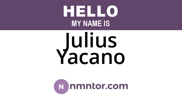 Julius Yacano