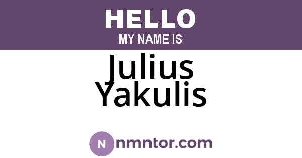Julius Yakulis