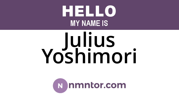 Julius Yoshimori