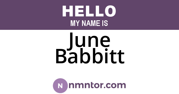 June Babbitt