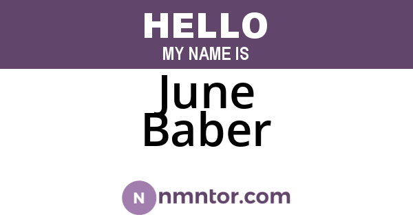 June Baber